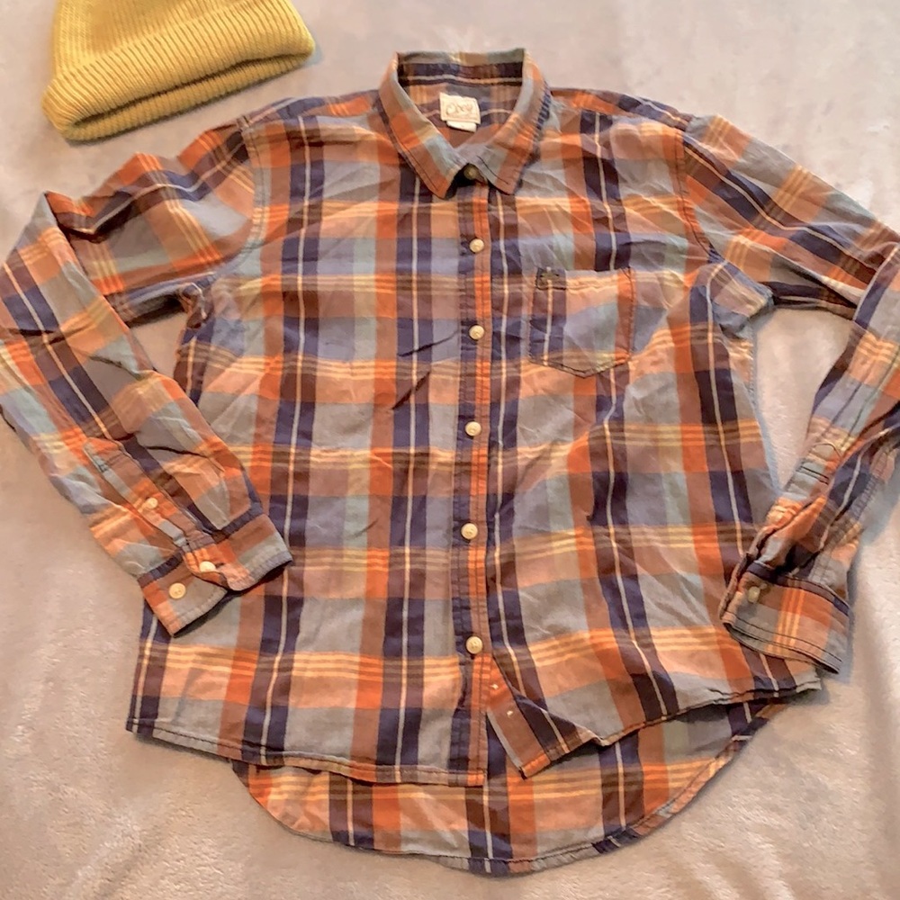 Obey Plaid Button Down Size M
